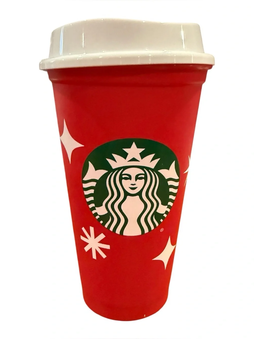 Starbucks Christmas 25th Anniversary Holiday Plastic Reusable 16 oz Travel Mug
